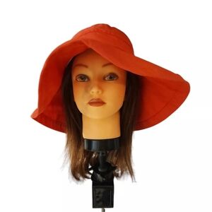 Scala Collezione Bucket Sun Hat Coral Cotton Adjustable Inside‎ Drawstring